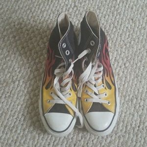 Flame converse shoes
